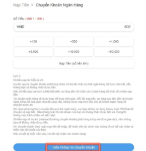 nạp tiền 8xbet nhanh và dễ dàng trong 5 phút 4 nhập số tiền muốn nạp lên 8xbet