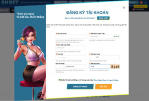 hướng dẫn đăng ký shbet chi tiết với hình ảnh 3 điền thông tin mở tài khoản shbet