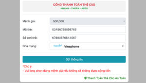 nạp tiền shbet nhanh chóng, đơn giản nhất - hướng dẫn 13 chọn loại thẻ cào và nhập đúng mệnh giá để được cộng tiền.
