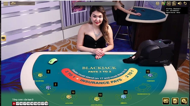blackjack tại casino k8
