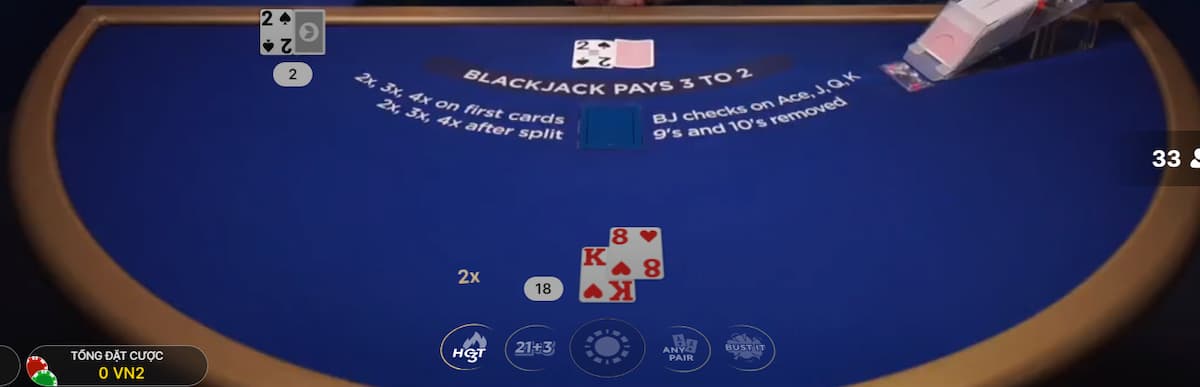 giao diện bàn chơi blackjack hi88