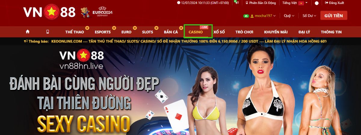 truy cập vào trang casino vn88